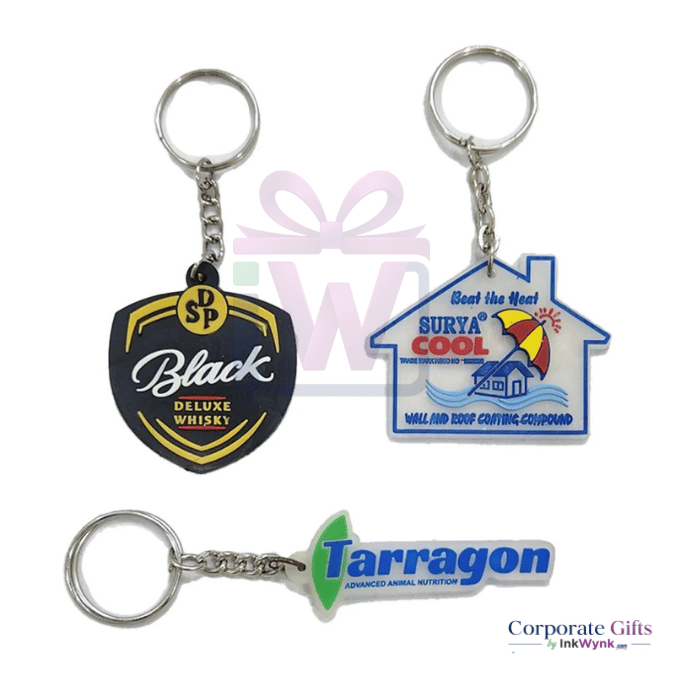 Logo Shape Rubber Keychain
