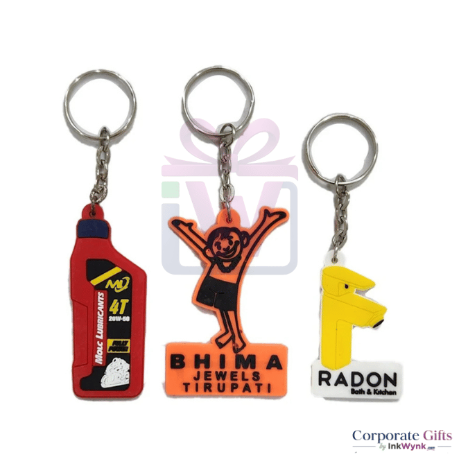 Logo Shape Rubber Keychain