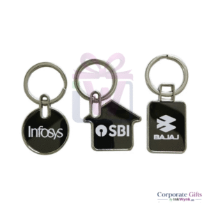 Promotional Logo Marked Metal Keychain Black