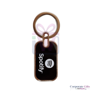 Promotional Logo Marked Metal Keychain Black