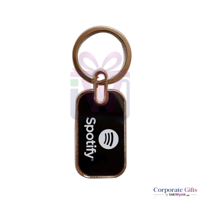 Promotional Logo Marked Metal Keychain Black