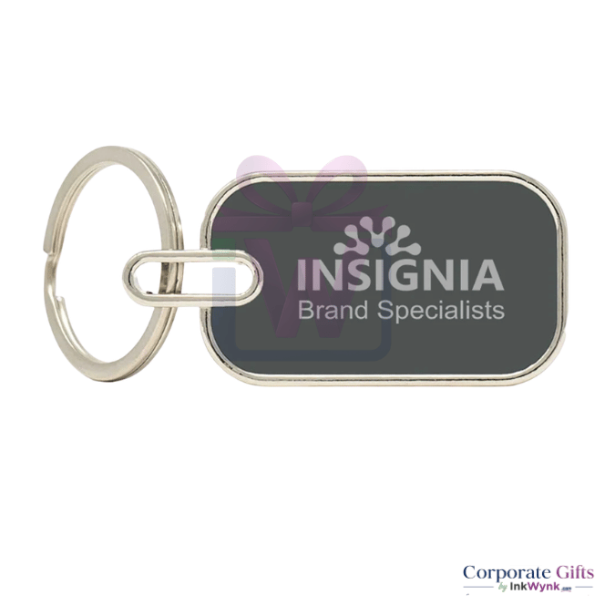 Promotional Logo Marked Metal Keychain Black