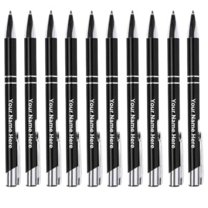 Promotional metal pen with custom company logo for corporate gifting and bulk branding