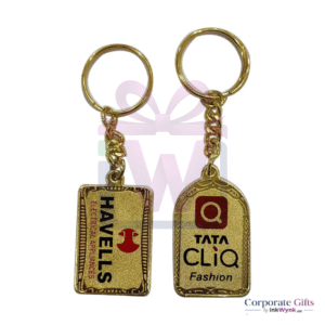 Promotional Printed Golden Meena Metal Keychain